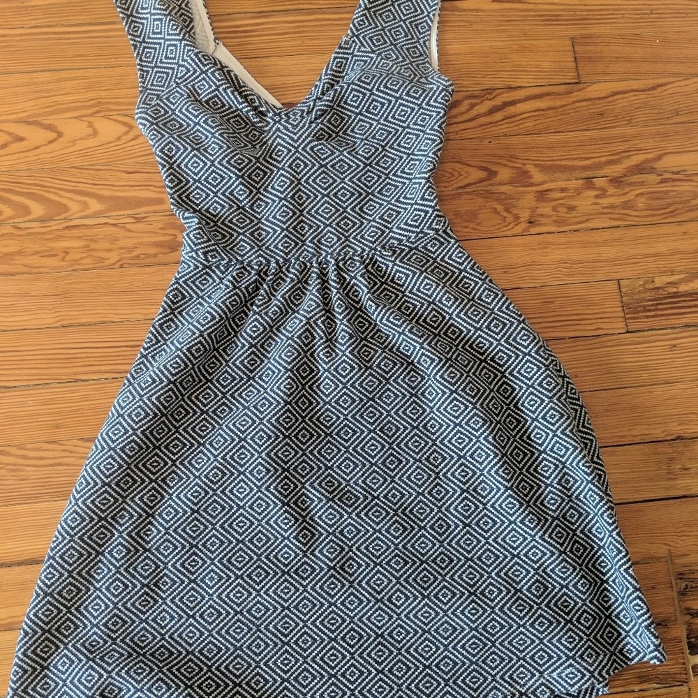 Anthropologie  open back geometric pattern dress
